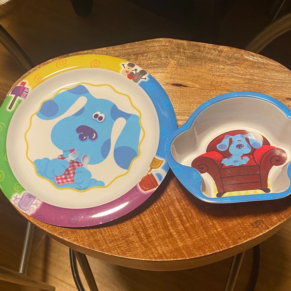 Nickelodeon Blue's Clues Plate and Bowl Set - Blue and Multicolor